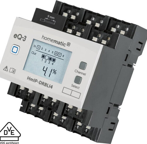 Homematic IP Smart Home Jalousieaktor für Hutschienenmontage – 4-fach, HmIP-DRBLI4