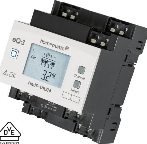 Homematic IP Smart Home Schaltaktor für Hutschienenmontage – 4-fach, HmIP-DRSI4