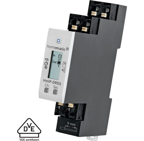 Homematic IP Smart Home Schaltaktor für Hutschienenmontage – 1-fach, HmIP-DRSI1