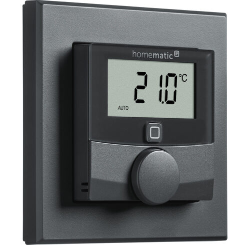 Homematic IP Smart Home Wandthermostat mit Luftfeuchtigkeitssensor, anthrazit, HmIP-WTH-A