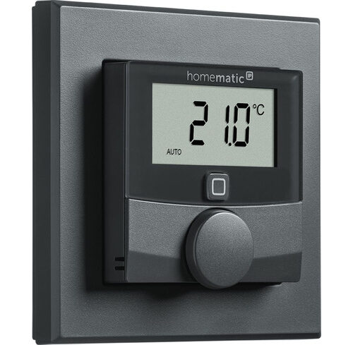 Homematic IP Wired Smart Home Wandthermostat mit Luftfeuchtigkeitssensor, anthrazit, HmIPW-WTH-A