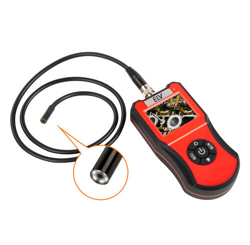 ELV Endoskopkamera EK100, Farbdisplay, 8,5-mm-Mini-Kamera mit LED-Beleuchtung, IP67