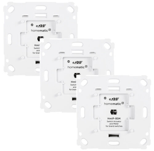 Homematic IP Smart Home 3er-Set Homematic IP Schalt-Mess-Aktor HmIP-BSM für Markenschalter