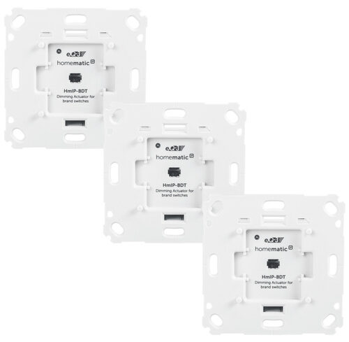 Homematic IP Smart Home 3er-Set Dimmaktor HmIP-BDT für Markenschalter - Phasenabschnitt
