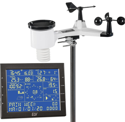 ELV WLAN-Wetterstation WS980WiFi, inkl. Funk-Außensensor (868 MHz), App, PC-Auswertesoftware