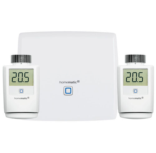 Homematic IP Set mit Smart Home Zentrale CCU3 und 2x Heizkörperthermostat HmIP-eTRV-2