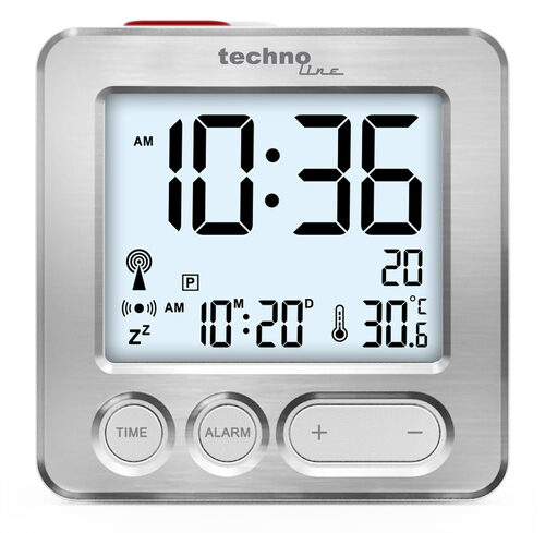 technoline Funkwecker mit Touch-Snooze, Display-Beleuchtung, kompakte Abmessungen