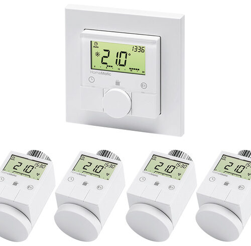Homematic Spar-Set 4x Funk-Heizkörperthermostat und 1x Funk-Wandthermostat