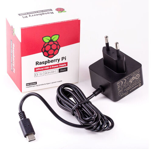 Raspberry Pi 4 USB-Netzteil Typ C, 5,1V 3A, 1,5 m Kabel, schwarz