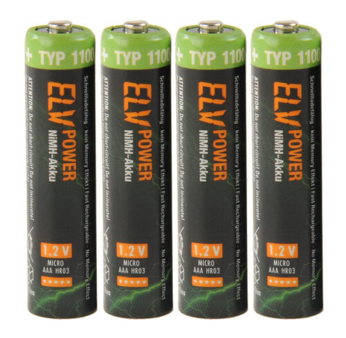 ELV Power NiMH-Akku Micro Typ 1100, 1050 mAh, 4er-Pack