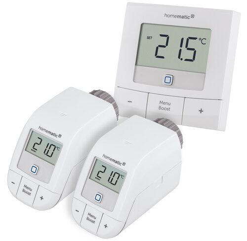 Homematic IP Smart Home Set Heizen Basic XS mit 2x Heizkörperthermostat und 1x Wandthermostat