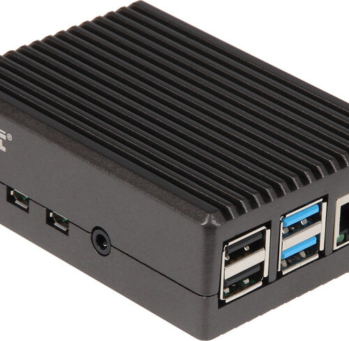Joy-IT SBC-Aluminiumgehäuse für Raspbery Pi 4 inkl. passivem Kühler, schwarz