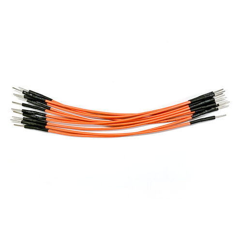 ELV hochwertiges Steckkabel-Set, Stecker auf Stecker, 10 Stück, orange, 100 mm