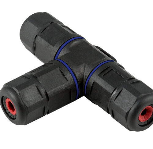Heitronic T-Kabelverbinder, 3-polig, IP68, mit Schraubklemmen, wasserdicht bis 1 m