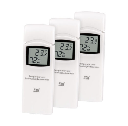 dnt 3er-Spar-Set Zusatz-Thermo-/Hygrosensor DNT000005 für dnt RoomLogg PRO und dnt WeatherScreen PRO