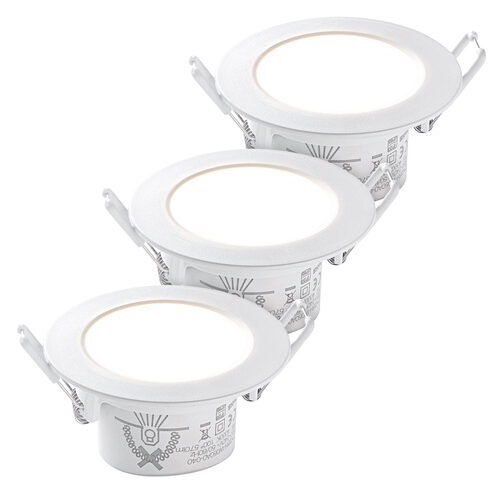 HEITRONIC 3er-Spar-Set 7-W-LED-Einbaustrahler DL7002, austauschbare Farbringe, 590 lm, dimmbar, IP65