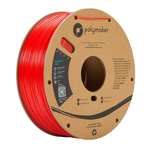 Polymaker ABS-Filament PolyLite, 1,75 mm, rot, 1 kg