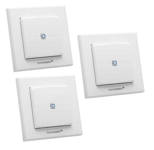 Homematic IP Smart Home 3er-Set Wandtaster HMIP-WRC2, 2-fach