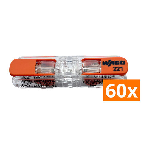 WAGO Durchgangsverbinder mit Hebel 221-2411, max. 4 mm², 60 Stück