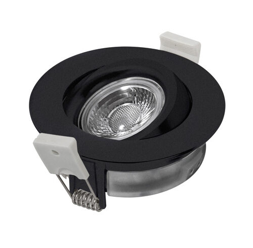 HEITRONIC 7-W-LED-Einbaustrahler DL6809, dimmbar, schwenk- und drehbar, IP44, schwarz