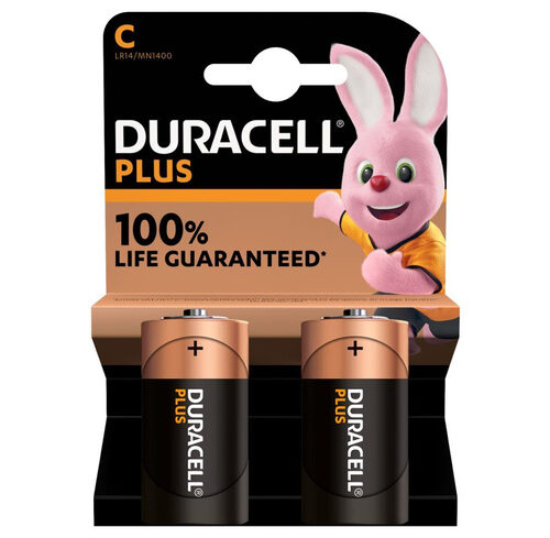 Duracell Plus Alkaline-Batterie C/Baby/LR14, 1,5V, 2er-Pack