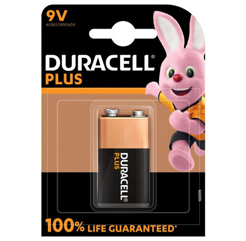 Duracell Plus Alkaline-Batterie 9 V/6LR61, 9 V