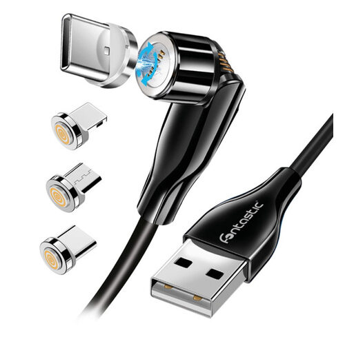 Fontastic Daten- und Ladekabel Twitch, mit magnetischen USB-Steckern, 360° drehbar, 180° neigbar