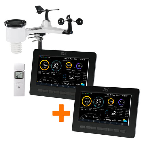 dnt Spar-Set WLAN-Wetterstation WeatherScreen PRO, mit 2 Display-Einheiten, erweiterbares System