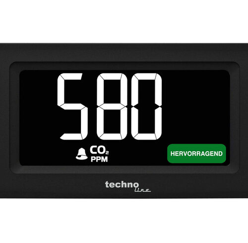 technoline CO2-Messgerät / CO2-Anzeige WL1022, Kohlendioxid, Ampel-Anzeige, Luftgüte