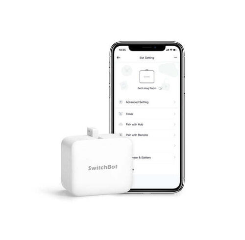 SwitchBot Smarter Tastendrücker, flexibel anbringbar, Bluetooth, App, weiß