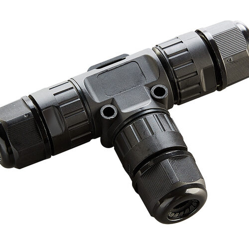 Heitronic T-Kabelverbinder mit Steckklemmen für 3-polige Kabel, für Kabeldurchmesser 9-12 mm, IP68