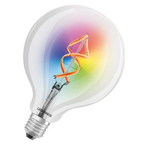 LEDVANCE SMART+ WiFi 4,5-W-LED-Lampe GLOBE125, E27 , 300 lm, RGBW, 2700-6500 K, dimmbar, Alexa, App