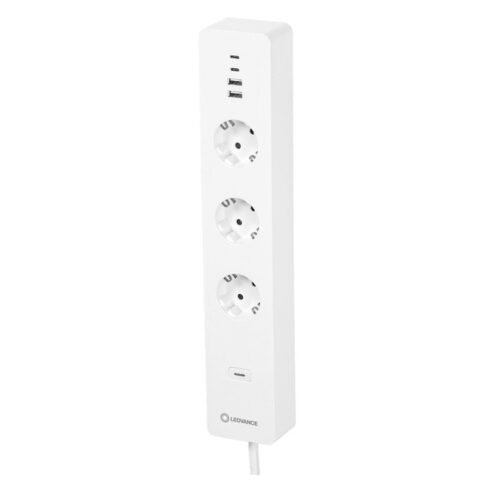 LEDVANCE SMART+ WiFi MULTI POWER SOCKET / Schalt-Mess-Steckdosenleiste, 4 USB-Ports, 3680 W / 16 A