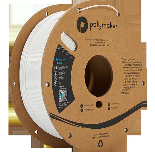 Polymaker PETG-Filament PolyLite, weiß, 1,75 mm, 1 kg