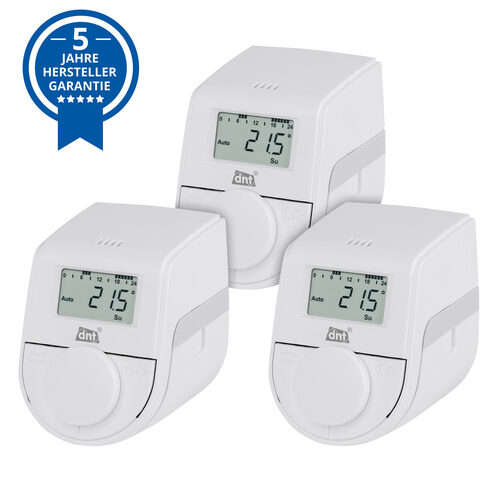 dnt 3er-Set Heizkörperthermostat ThermoTune, Stand-alone, ca. 4 Jahre Batterielaufzeit