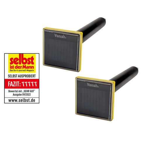 Vanish 2er-Spar-Set Solar-Maulwurfvertreiber MVT-2, Schallimpuls, Solarbetrieb, IP65