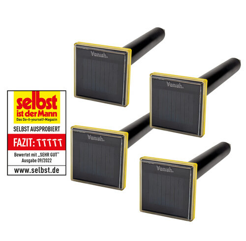 Vanish 4er-Spar-Set Solar-Maulwurfvertreiber MVT-2, Schallimpuls, Solarbetrieb, IP65