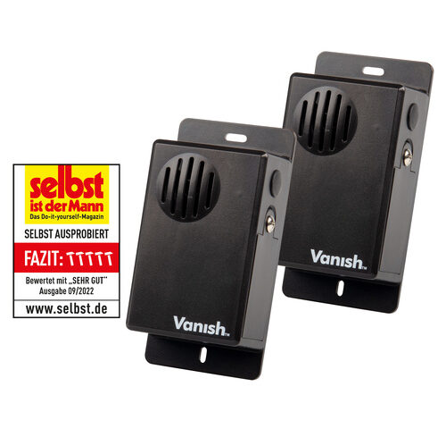 Vanish 2er-Spar-Set Mobiler Mardervertreiber TVT-1, Schallwellen, Batteriebetrieb, IP54