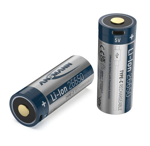Ansmann Li-Ion Akku 26650, 5100 mAh mit USB-Typ-C