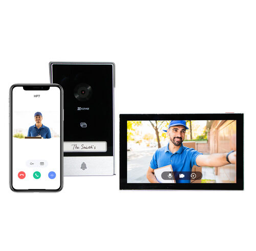 EZVIZ WLAN-Video-Türsprechanlage HP7 mit kabelgebundenem Monitor und Smartphone App