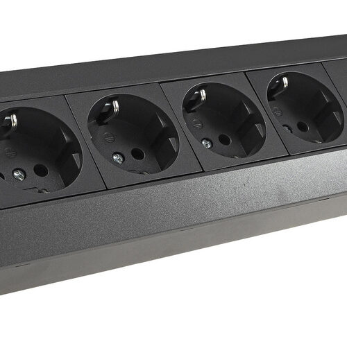 Chilitec 4-fach Steckdosenblock +2x USB mit 3,1 A, max. 3600 W, Aufbaumontage, anthrazit