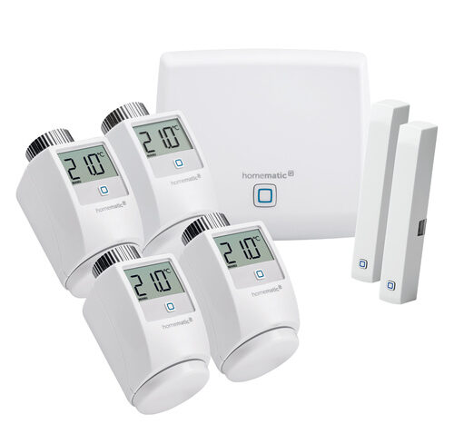 Homematic IP Set Raumklima mit Access Point, 4x Heizkörperthermostat, 2x Fenster- und Türkontakt