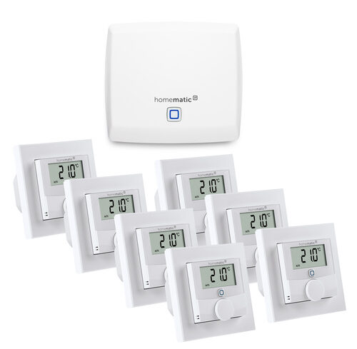 Homematic IP Set Raumklima mit Access Point, 7x Wandthermostat mit Schaltausgang 230 V
