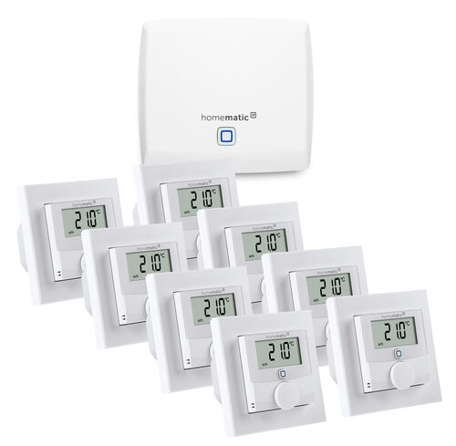 Homematic IP Set Raumklima mit Access Point, 8x Wandthermostat mit Schaltausgang 230 V