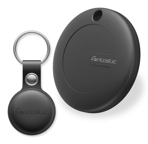 Fontastic Bluetooth-Tracker FonTag, schwarz, kompatibel mit Apple "Wo ist?", BT 5.2, mit Schutzhülle