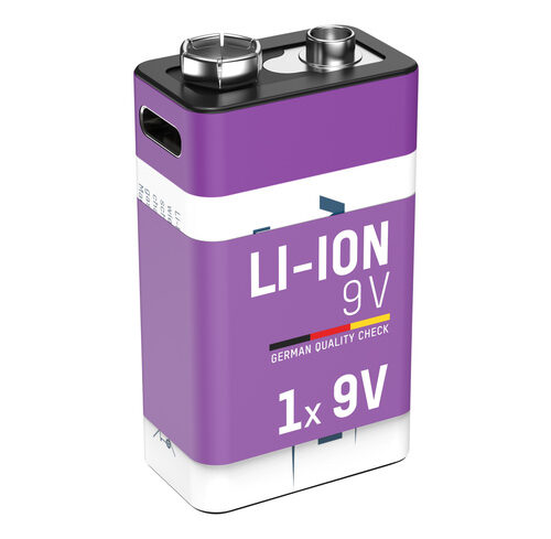 Ansmann Li-Ion Akku 9 V E-Block mit USB-C-Ladebuchse, 9 V, 340 mAh