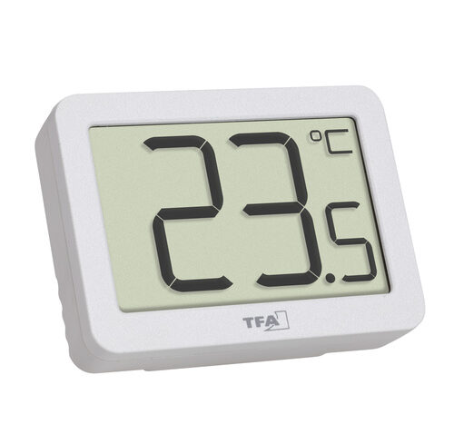 TFA Digitales Thermometer für Raumtemperatur-Erfassung, Magnetmontage, kompakt, weiß