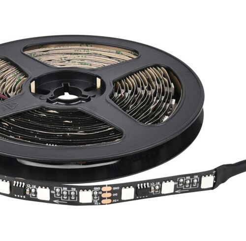 ENOVALITE 5-m-LED-Streifen WS2812B-kompatibel, 10 W, 5 V DC, RGB, 2 W/m, 60 LED/m, IP20