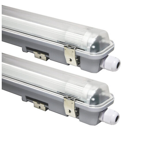 Blulaxa 2er-Set 18-W-LED-Feuchtraumwannenleuchte HumiLED vari, 1900 lm, 4000 K, IP65, 120 cm