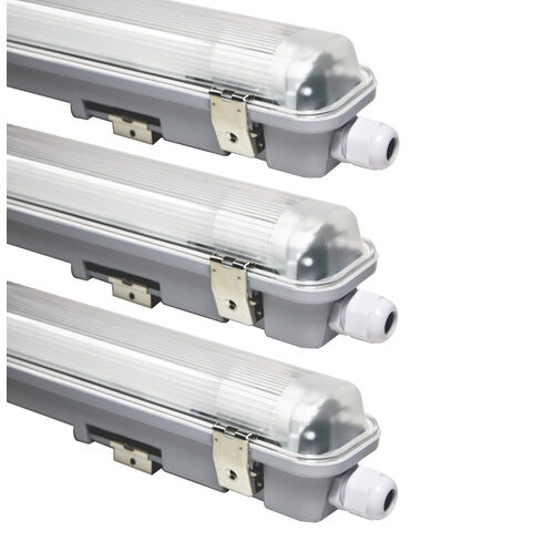 Blulaxa 3er-Set 18-W-LED-Feuchtraumwannenleuchte HumiLED vari, 1900 lm, 4000 K, IP65, 120 cm